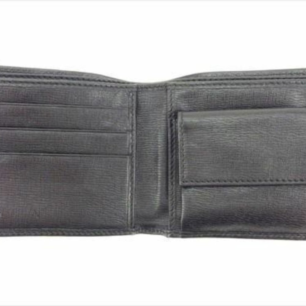 Gucci Wallet Purse Bifold Black leather Woman unisex Authentic Used - Picture 2 of 8